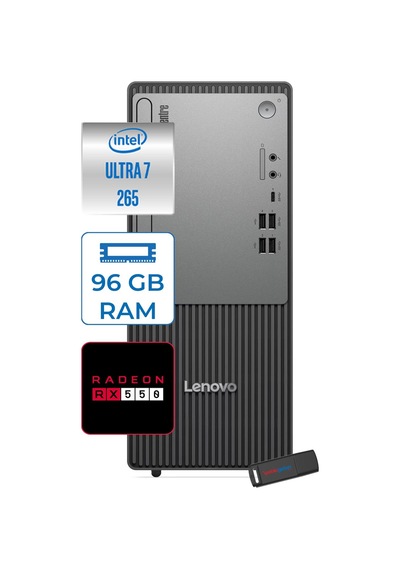 Lenovo ThinkCentre Neo 50T Gen 6 13BD007WTR27P33 Ultra 7 265 96 GB 1 TB SSD RX550 W11P Masaüstü Bilgisayar + USB Bellek