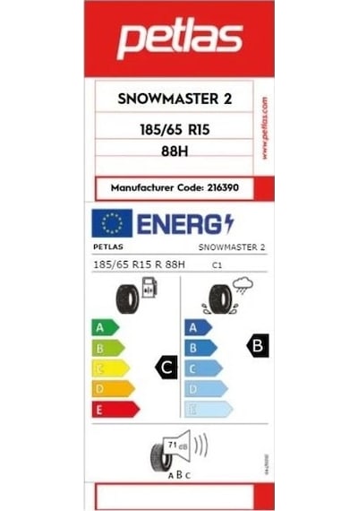 Petlas 185/65 R15 TL 88H Snowmaster 2 M+S Kış Lastiği 2023