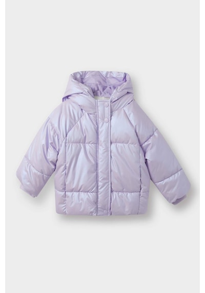 Defacto Kapüşonlu Fermuarlı Çıtçıtlı Şişme Lila Kız Bebek Mont E7985a5/pr247 Lila