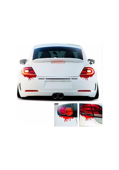 3 Adet Oto Far Altı Kan Sticker. Araba Kan Sticker