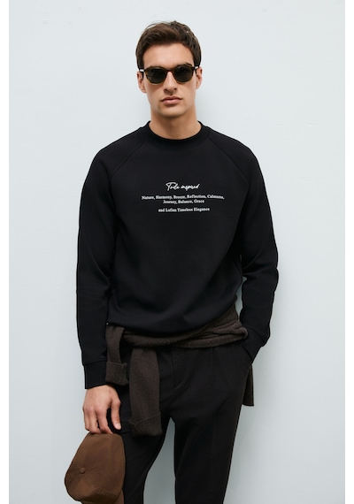 Lufian Cole Erkek Sweatshirt Siyah Siyah 112030199100100