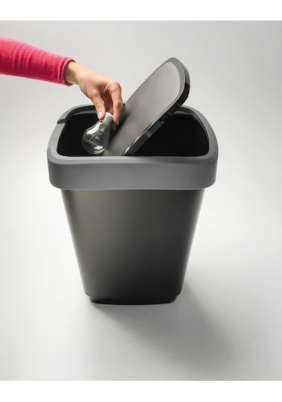 Rotho Swing Çöp Kutusu 50L Metalik Gri