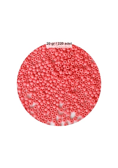Pembe Renk 4 Mm Yaklaşık 220 Adet/20 Gram Cam Boncuk Oya Yazma Bileklik Ve Kolye