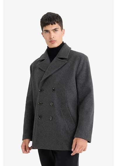 Defacto Slim Fit Dar Kesim Düğmeli Cepli Astarlı Kaşe Kaban Parka D1521ax25wnar198 Antrasit-ar198