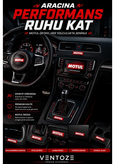 Motul Damla Etiket 3d Reçine Logo Sticker Oto Araç İçi Dekoratif Aksesuar 6x1,5 Cm
