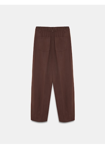 Dilvin 72698 Pileli Dökümlü Pantolon-kahve