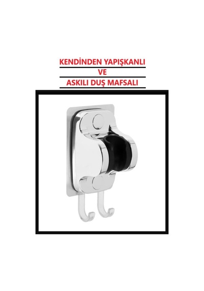 Duş Başlığı Askısı Mafsal Krom Kendinden Yapışkanlı Nano Güçlü 15 Kg Taşıyabilen Tutacak Duş Askısı Diğer