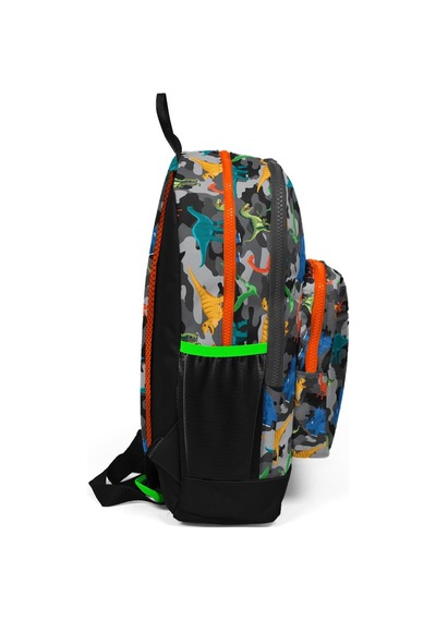 Coral High Kids Siyah Gri Dinozor Desenli Dört Bölmeli Usb'li Okul Sırt Çantası 23844