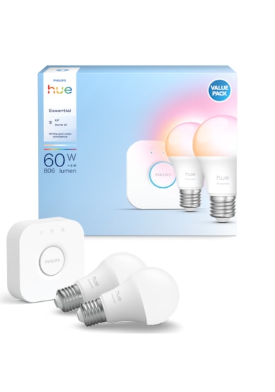 Philips Hue Essential 2'li E27 Ampul Başlangıç Seti 806 Lumen Beyaz - RGB