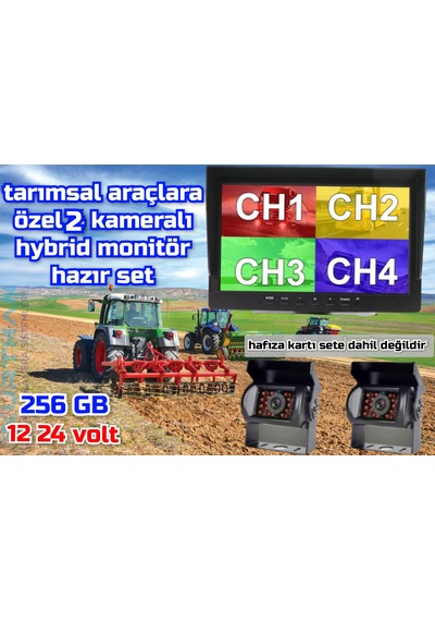 2 Adet Ledli Metal Kasa Kamera Ve 7 İnç Dvr Monitör Seti