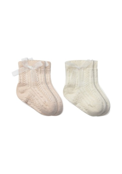 Erturkstore Fiyonklu Penye Soket Çorap 2li 10149 Somon Çok Renkli