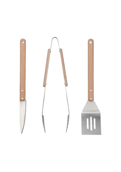 Ikea Grılltıder 3 Parça Mangal Barbekü Gereçleri Seti Çelik Kayın