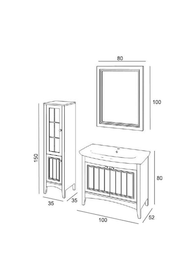 Denko Helena 100 Cm Mdf Füme Banyo Dolabı Takımı + Boy Dolabı Füme Denko Helena 100 Cm Mdf Füme Banyo Dolabı Takımı + Boy Dolabı Füme