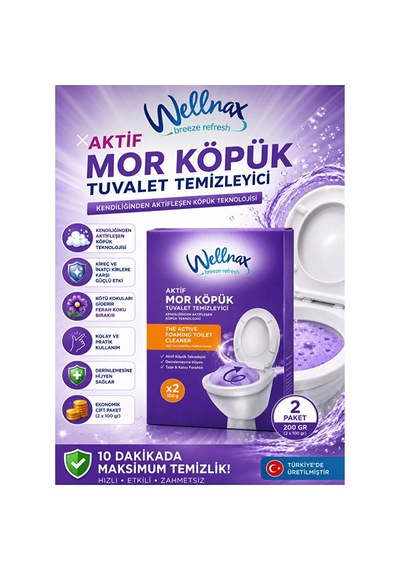Wellnax Aktif Mor Köpük Tuvalet Temizleyici 2x100 G