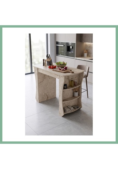 Bşkvirgo Mutfak Masası Mutfak Adası Ada Masa Bar Masası Kahvaltı Masası Raflı Çok Amaçlı Dolap Modern Masa 120x60 Cm 9835 Traverten Bsk2026 Bşkvirgo Mutfak Masası Mutfak Adası Ada Masa Bar Masası Kahvaltı Masası Raflı Çok Amaçlı Dolap Modern Masa 120x60 Cm 9835 Traverten Bsk2026