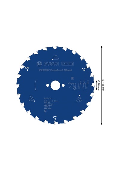 Tr Dairesel Testere Bıçağı 2608644137 Wood Parent İçin 165 Mm, 2608644137, 0 Watts, 0 Volts