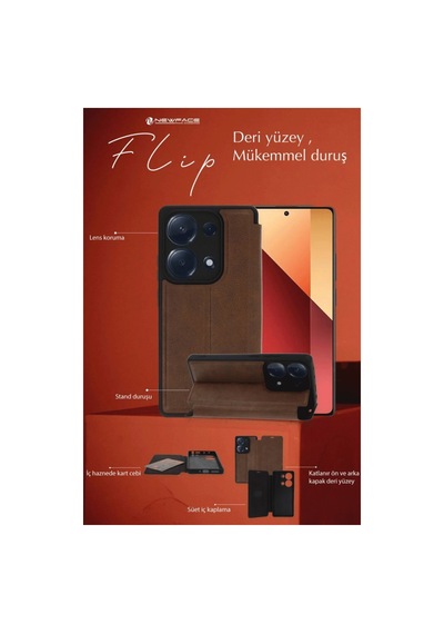 Samsung Galaxy  Uyumlu  A36 Kılıf Flip Cover - Taba
