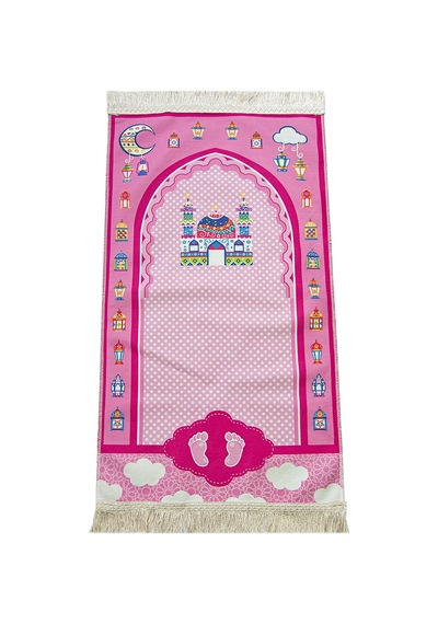 Kızımın İbadet Seti Namaz Ve Kuran Öğreniyorum Çocuk Seccade Seti Pembe
