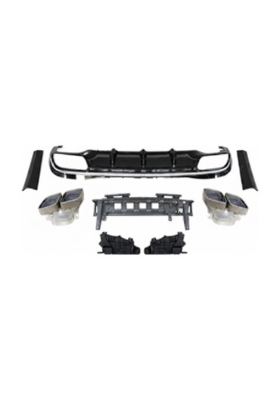 Autogp Mercedes W223 S63 Arka Tampon Difüzörü Ve Egzoz Ucu Seti Krom