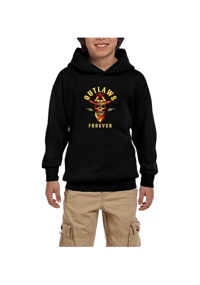 Zepplin Giyim Red Dead Redemption 2 Outlaws F.Skull Siyah Çocuk Kapşonlu Sweat