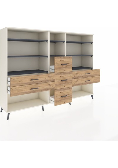 Hyperion Dolap 8 Raflı 7 Çekmeceli 220x44x163 Aytaşı-antrasit/ça Aytaşı-antrasit/çam Hyperion Dolap 8 Raflı 7 Çekmeceli 220x44x163 Aytaşı-antrasit/ça Aytaşı-antrasit/çam