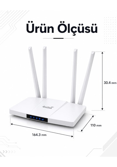 4g/5g Wifi Router 300 Mbps Sim Kartlı 4.000mah Dahili Batarya 4 Antenli Modem Taşınabilir Şarjlı Ev-ofis İnternet Cihazı Birden Fazla Cihaz Desteği Type-c Şarjlı