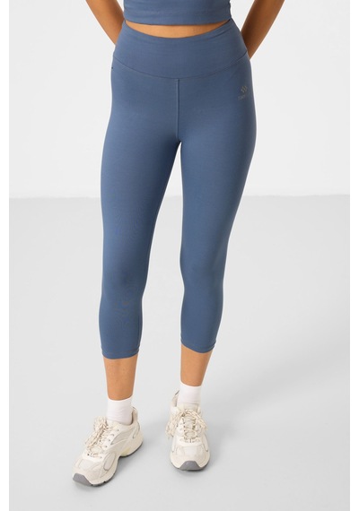Tommylife Petrol Yüksek Bel Kapri-crop Atlet Slim Fit Kadın Tayt Takım - 95284