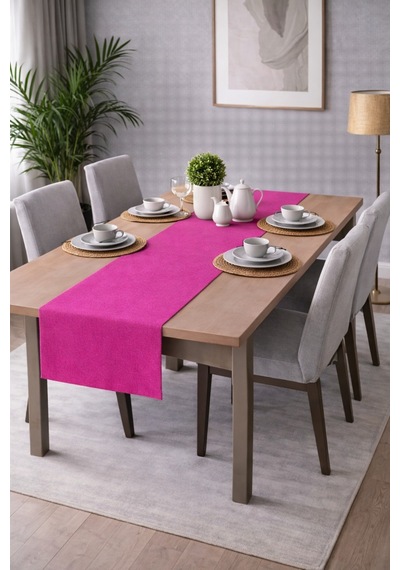 Perdeyap1980 Kadife Dokulu Açık Mürdüm Renk Ada Serisi Runner 40 X 140 Cm Açık Mürdüm