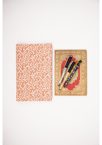 Kitap Kılıfı Kumaş Kitap Koruyucu A5 Defter Ve Kitap Uyumlu Turuncu/desenli