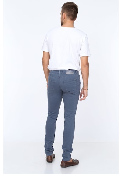 Digital Jeans Dar Kesim Erkek Likralı Açık Gri Kot Pant Petrol Mavi Açık Gri
