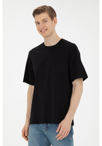 U.S. Polo Assn. Erkek Comfort Fit Bisiklet Yaka Siyah Tişört 50287046-VR046