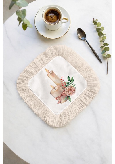 Romantik Mum Çiçek Saçaklı Kahve Yanı Sunumluk Peçete - Vintage Rustik Gül Bej Bardak Altlığı Mendil Soluk Adaçayı Beyaz Romantik Mum Çiçek Saçaklı Kahve Yanı Sunumluk Peçete - Vintage Rustik Gül Bej Bardak Altlığı Mendil Soluk Adaçayı Beyaz