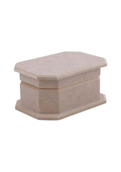Tr Dikdörtgen Sekizgen Küçük Boy Boyasız Ham Ahşap Mdf Kutu, 11x15cm, Bej