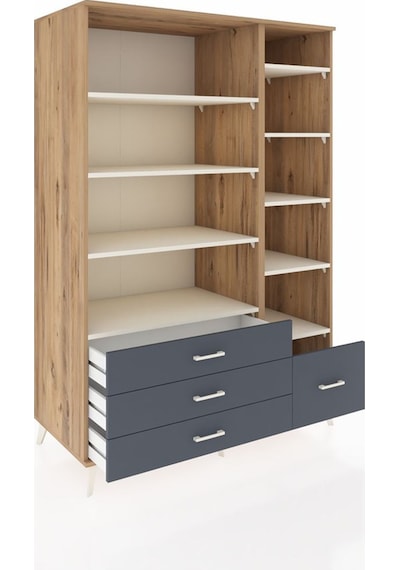 Kronos Dolap 9 Raflı 4 Çekmeceli 132x59x195 Çam-aytaşı/antrasit Aytası/antrasıt Kronos Dolap 9 Raflı 4 Çekmeceli 132x59x195 Çam-aytaşı/antrasit Aytası/antrasıt