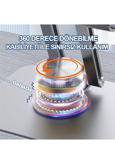Voltix Tablet Standı 360 Dönebilen Tablet Tutucu Katlanabilir Alüminyum Tablet Ve Telefon Standı