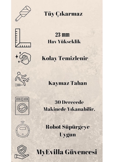 My Evilla Dekoratif Bubble Uzun Tüylü Yumuşak Puffy Peluş Kaymaz Yıkanabilir Salon Koridor Halı Yolluk Gri 80 X 30 Diğer