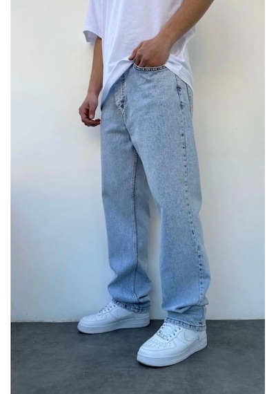 Baggy Asit Yıkama - Baggy Model Erkek Pantolon Mavi Baggy Asit Yıkama - Baggy Model Erkek Pantolon Mavi