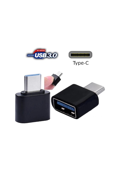 Usb 3.1 Type-C To Usb 3.0 Otg Çevirici Dönüştürücü Adaptör Siyah