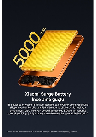 Xiaomi UltraThin Magnetic Power Bank 5000 15W Turuncu