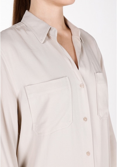 Colin's Colins Regular Fit Shirt Neck Düz Kadın Vizon Roll-up Gömlek Cl1073413 Cl1073413 Q1.v1 Msh Mushroom Çok Renkli