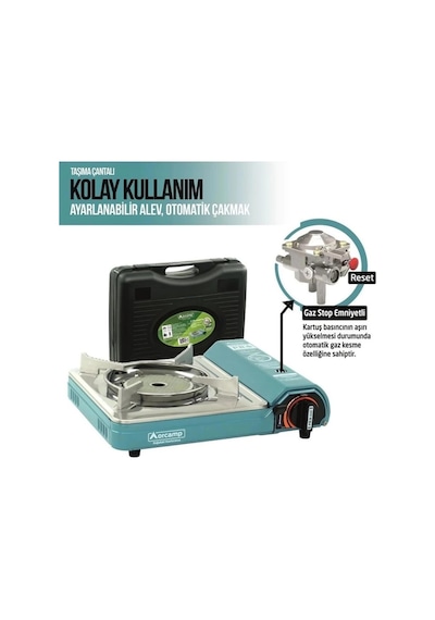 Orcamp Pro Seramik Portatif Kamp Ocağı Mavi Ck-508 + 3 Ad 227gr Gaz