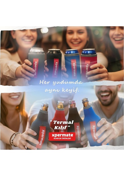 Xpermate Termal İçecek Kılıfı Sıcak & Soğuk Tutan Şişe Bira Termal Kılıf Mavi, 0,5 L Diğer