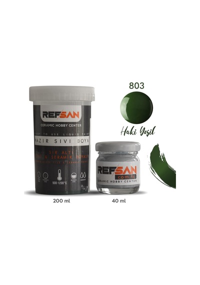 Hazır Çini ve Seramik Boyası 803 Haki Yeşil 200 Ml