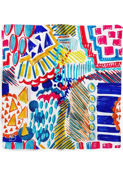 Viva Vibe Desen 55x55cm Bandana/fular Çok Renkli