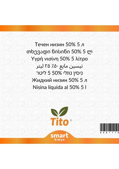 Sıvı Nisin E234 %50lik 5 Litre