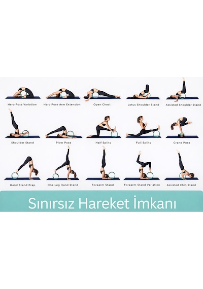 Evapera Yeni Nesil Yoga Wheel Kaymaz Yumuşak Yüzey Pilates Fitness Çemberi Esneme Sırt Açma Egzersiz Aleti Yeşil