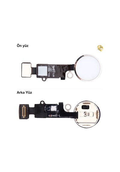 Apple iPhone Uyumlu 7 Plus Home Tuşu - Gümüş / Silver Orta Tuş Butonu Parmak İzi Butonu Açma-kapama Butonu Açma-k