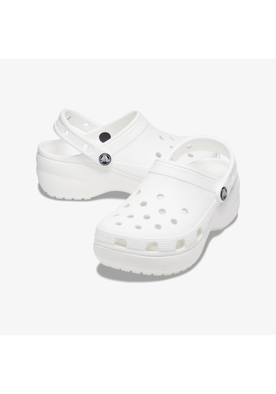 Crocs Classic Platform Clog Kadın Beyaz Terlik Düz 206750 Beyaz