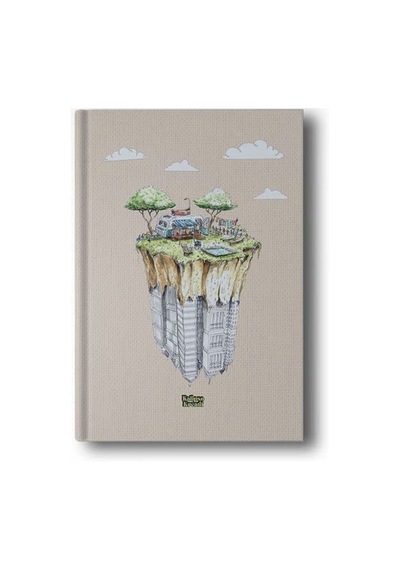 Kalipso Hakan Çapkan 14x20 Karavan Çizgili Butik Defter Açık Gri