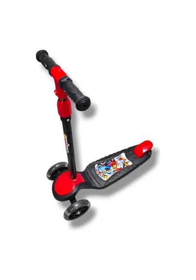3 Tekerlekli Led Işıklı Çocuk Scooter Kırmızı